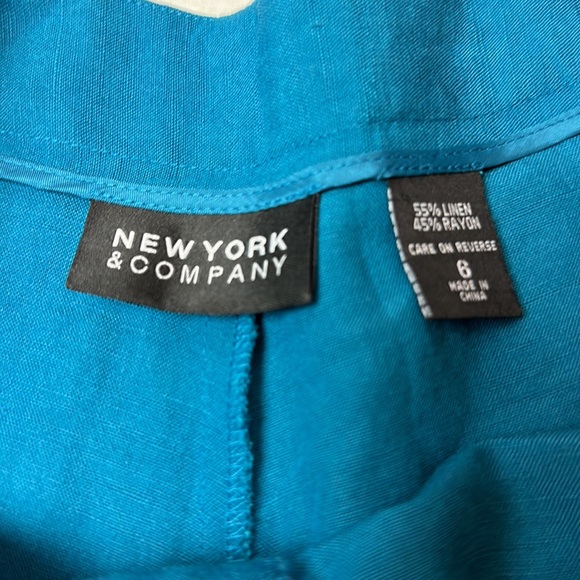 New York and company linen blend wide leg capris - Picture 3 of 8